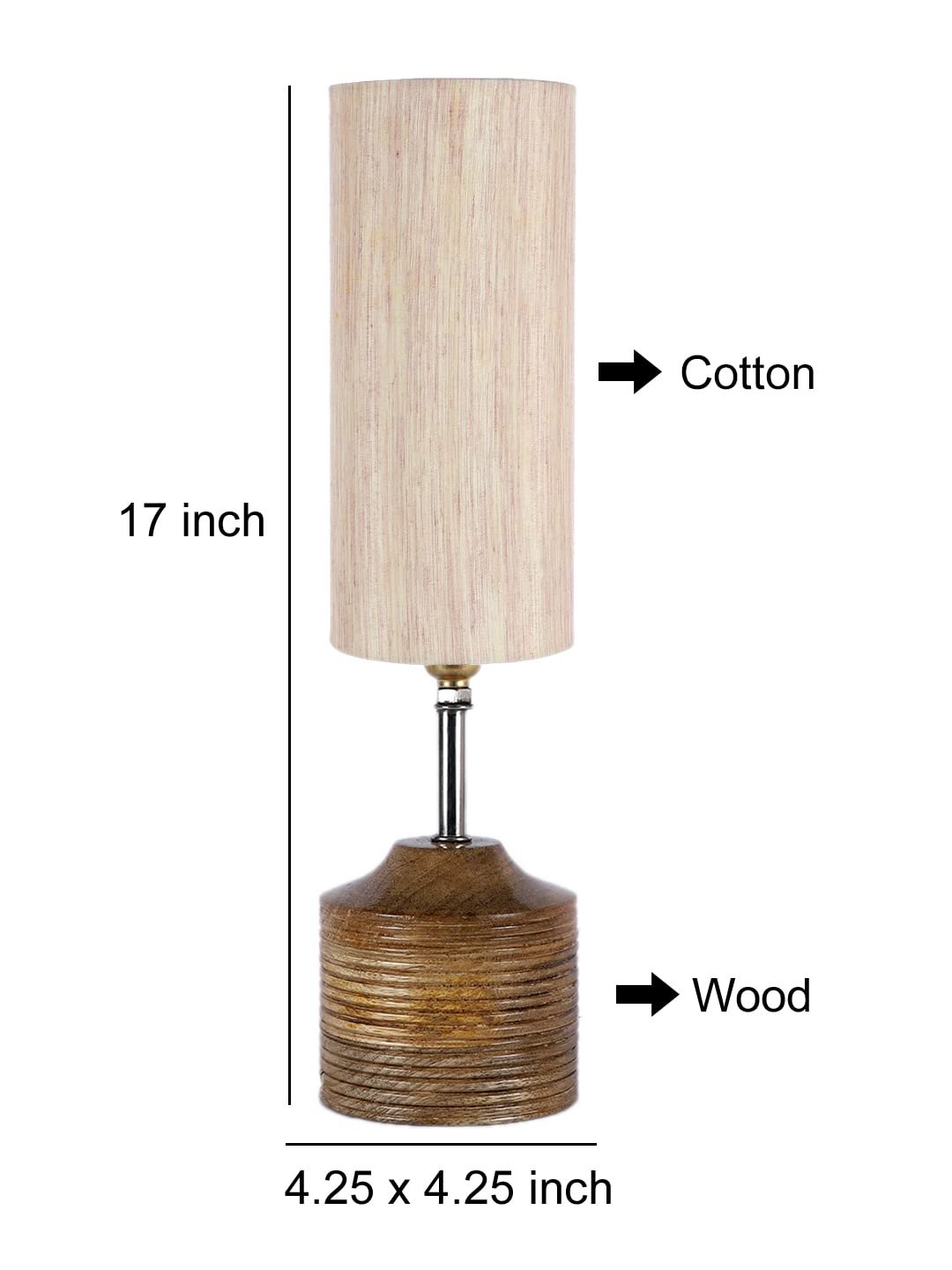 Wood Table lamp with Off-White Cotton Shade (22)