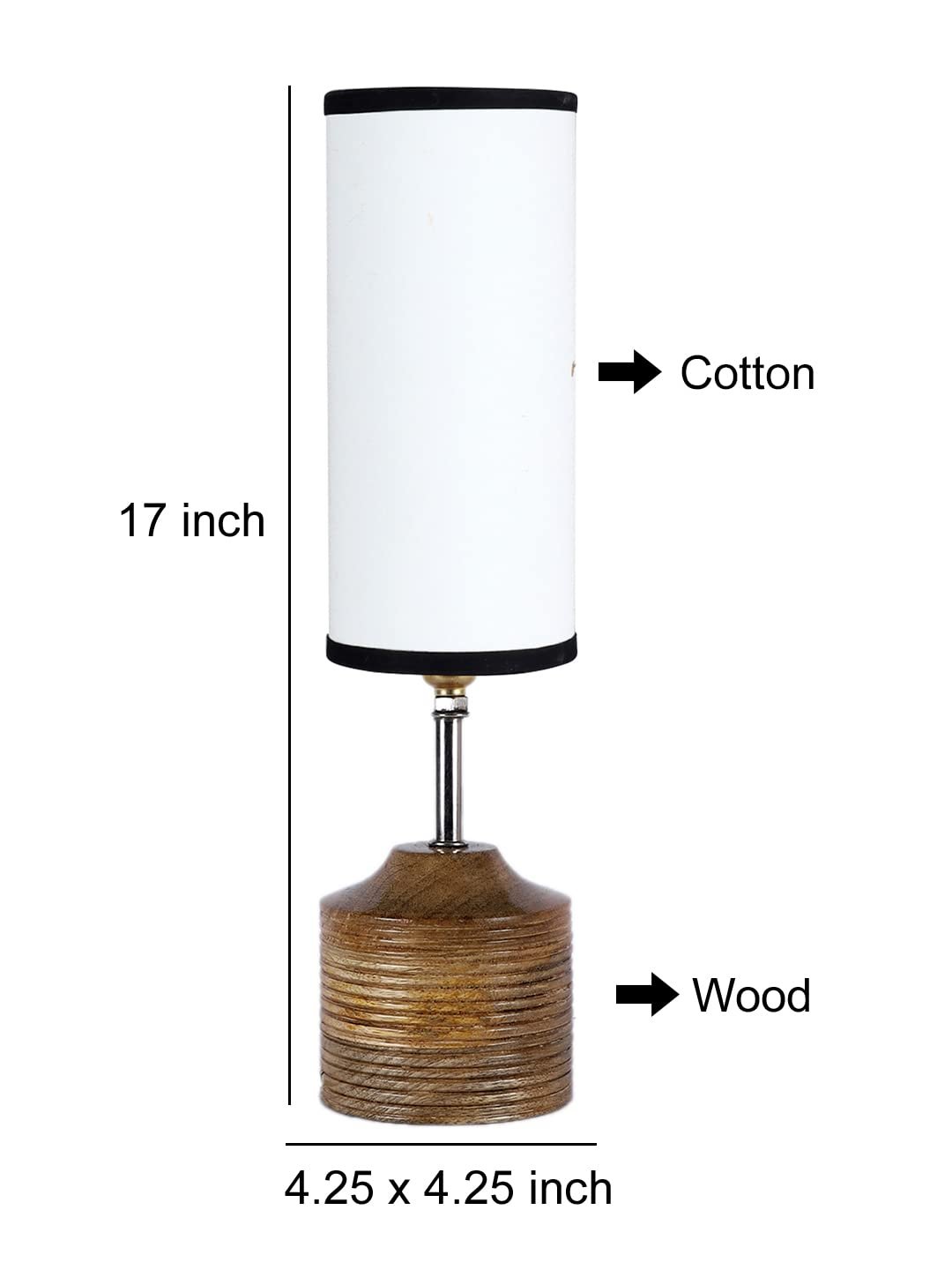 Wood Table lamp with Multicolor Cotton Shade (28)