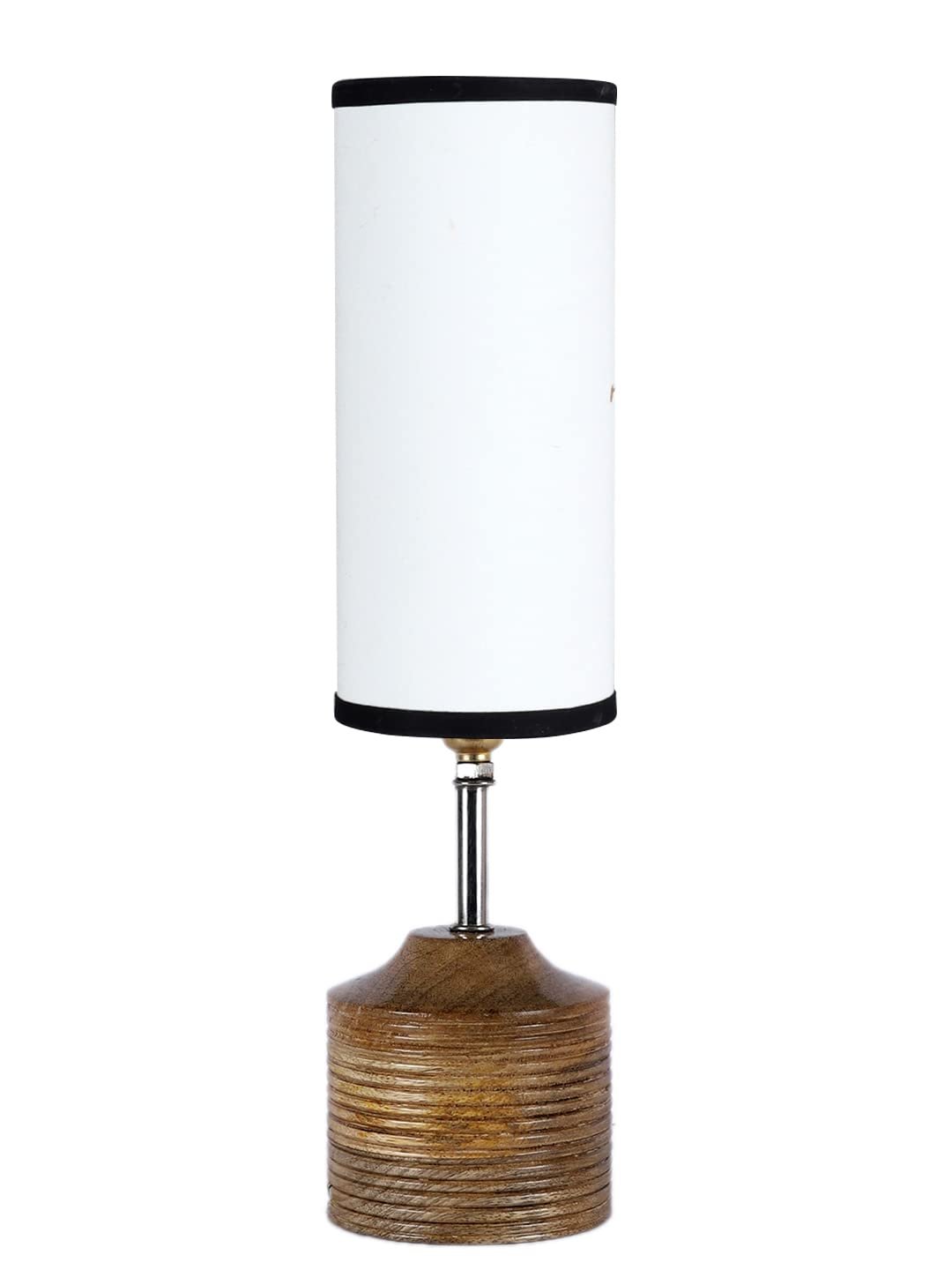 Wood Table lamp with Multicolor Cotton Shade (28)