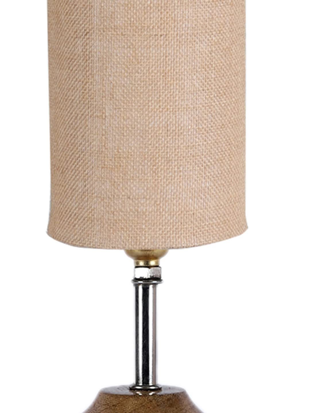 Wood Table lamp with Beige Jute Shade(29)