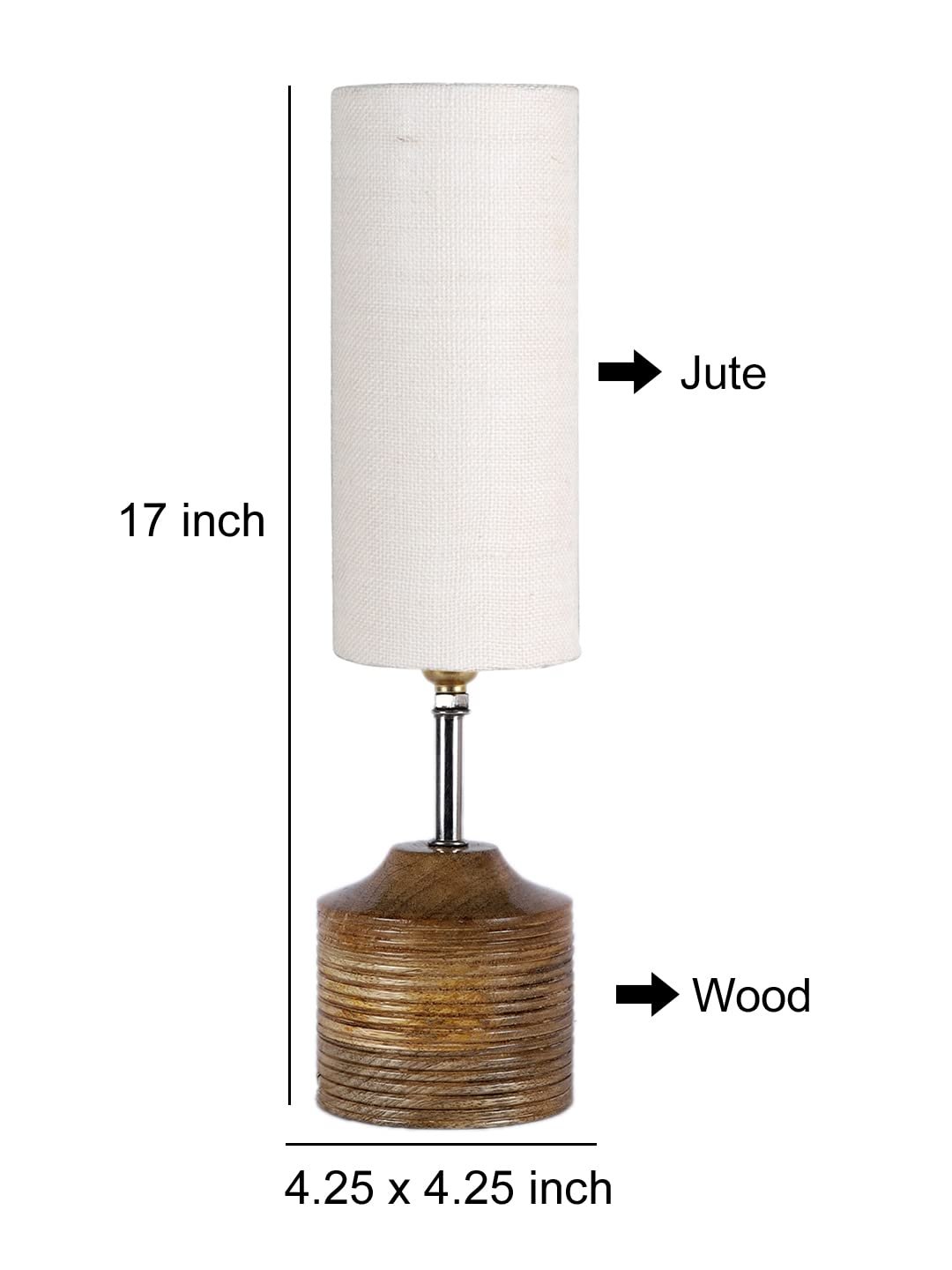 Wood Table lamp with White Jute Shade(30)