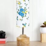 Wood Table lamp with Multicolor Cotton Shade (35)