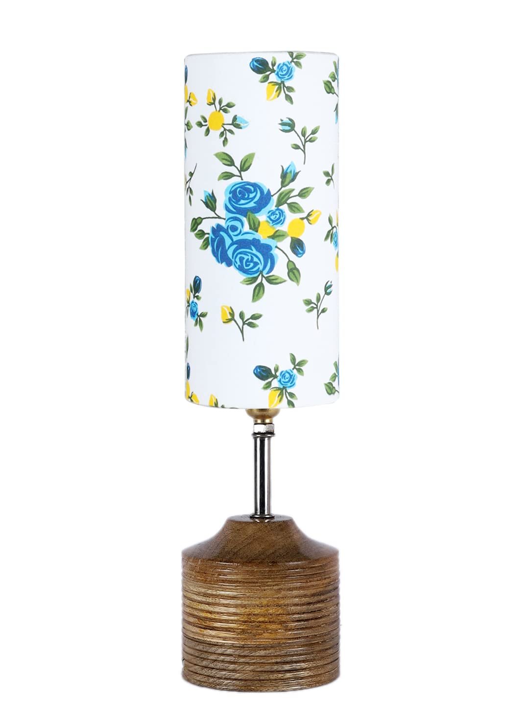 Wood Table lamp with Multicolor Cotton Shade (35)