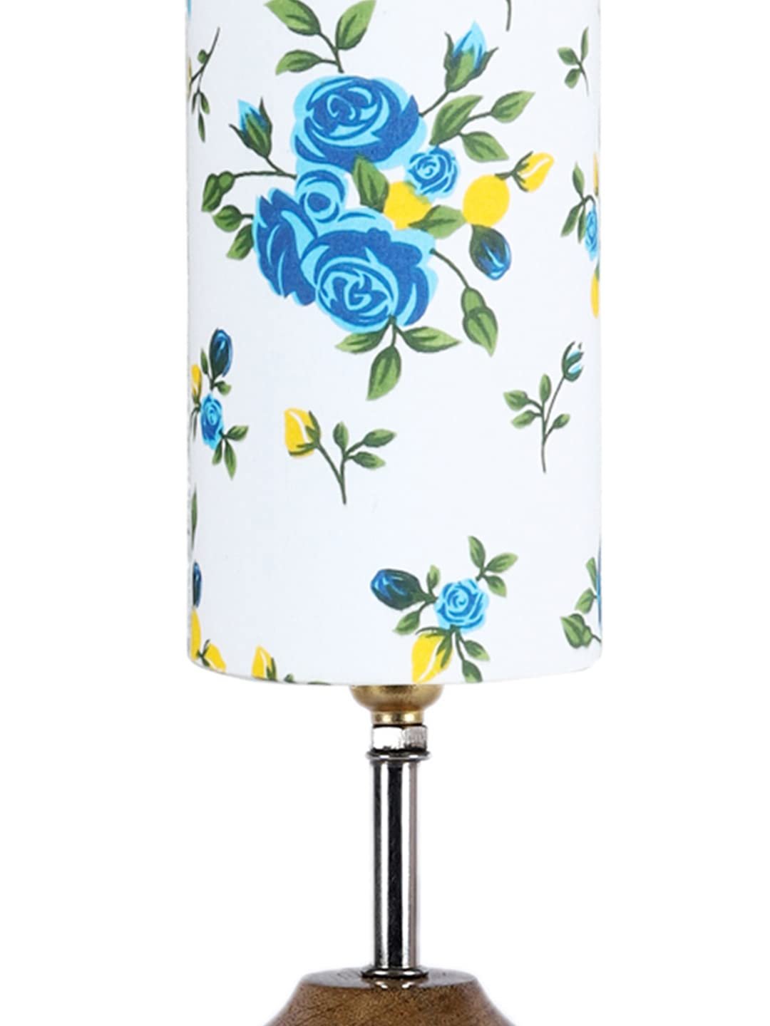 Wood Table lamp with Multicolor Cotton Shade (35)
