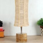 Bamboo Shade with with Wood lamp Base .(KK10)