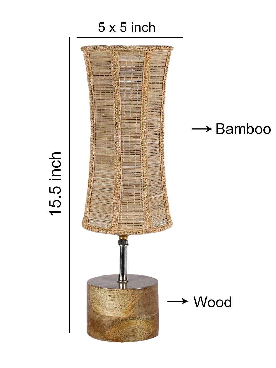 Bamboo Shade with with Wood lamp Base .(KK10)