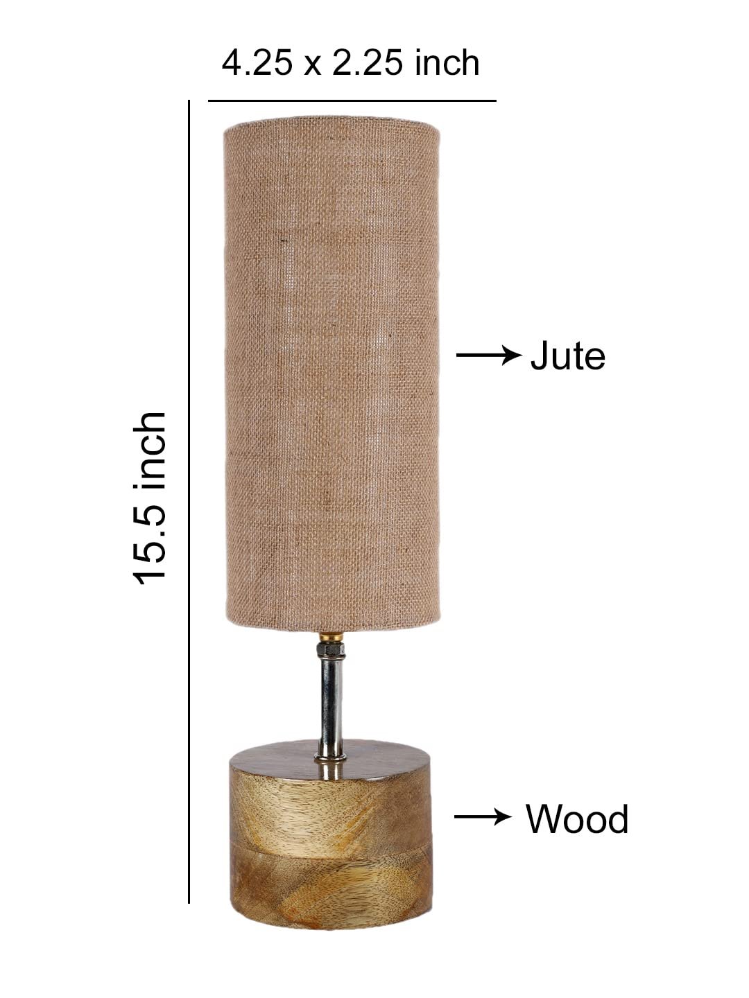 Beige Jute Shade with Wood lamp Base(1548)