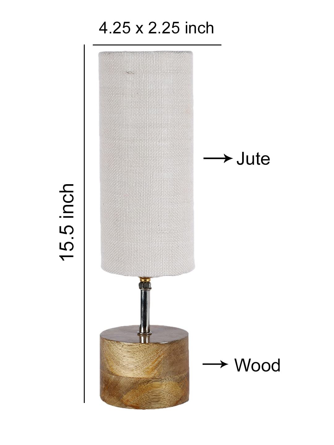 White Jute Shade with Wood lamp Base(010)