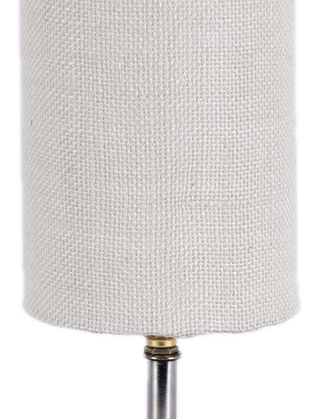 White Jute Shade with Wood lamp Base(010)