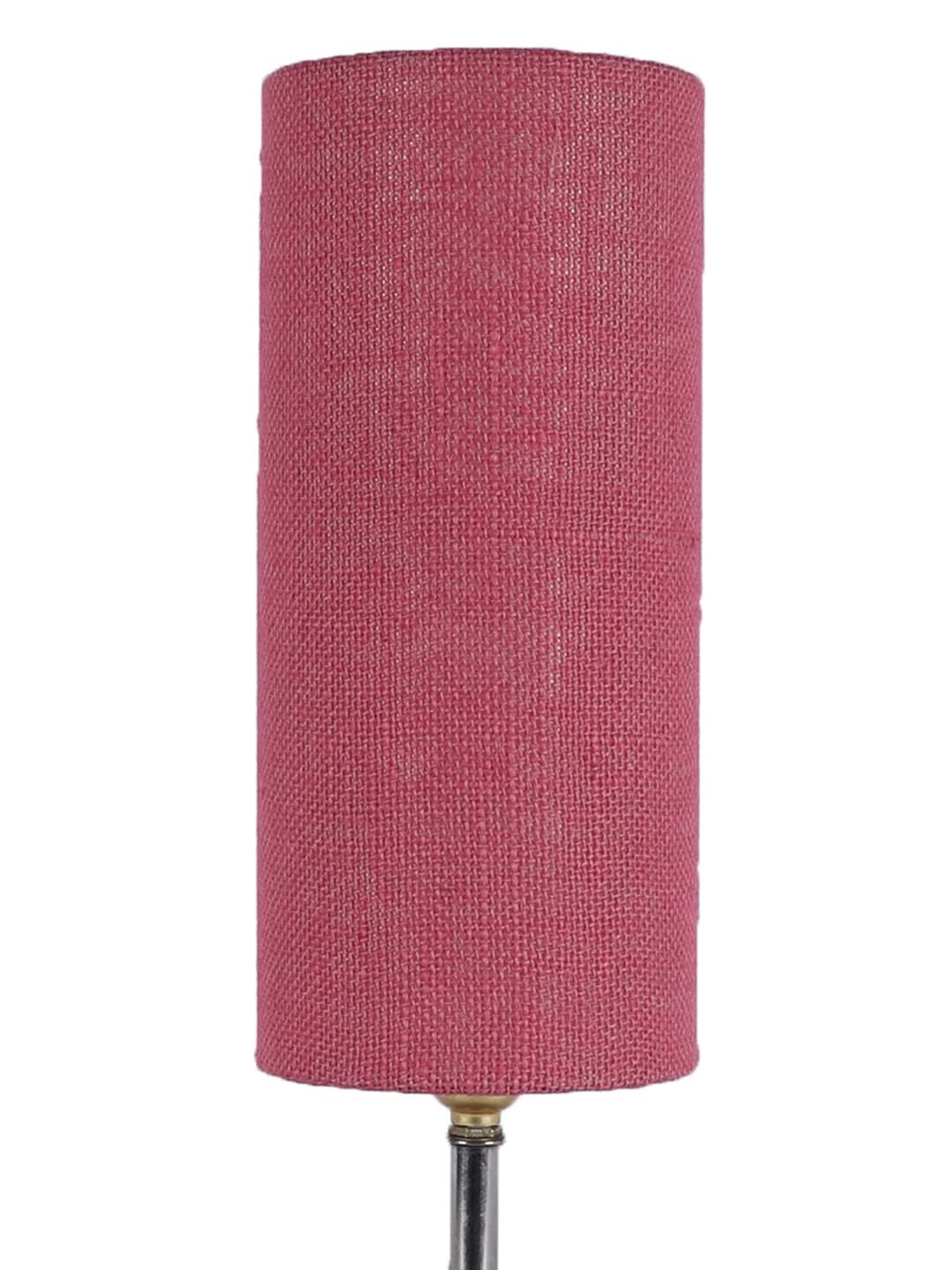 Pink Jute Shade with Wood lamp Base(099)