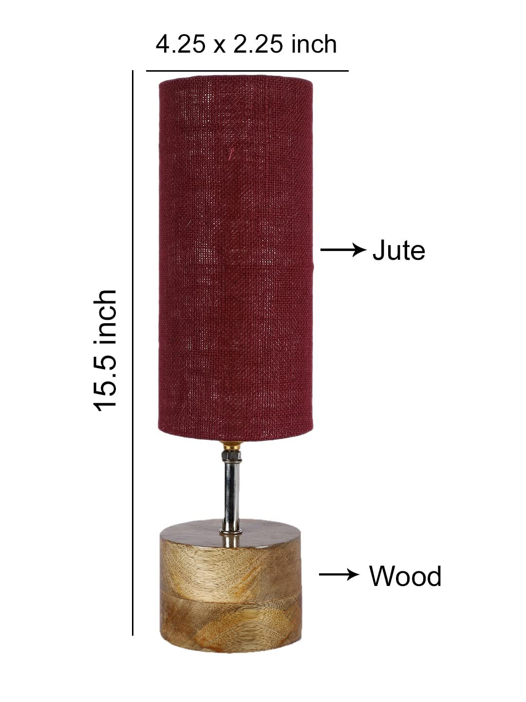Maroon Jute Shade with Wood lamp Base(098)
