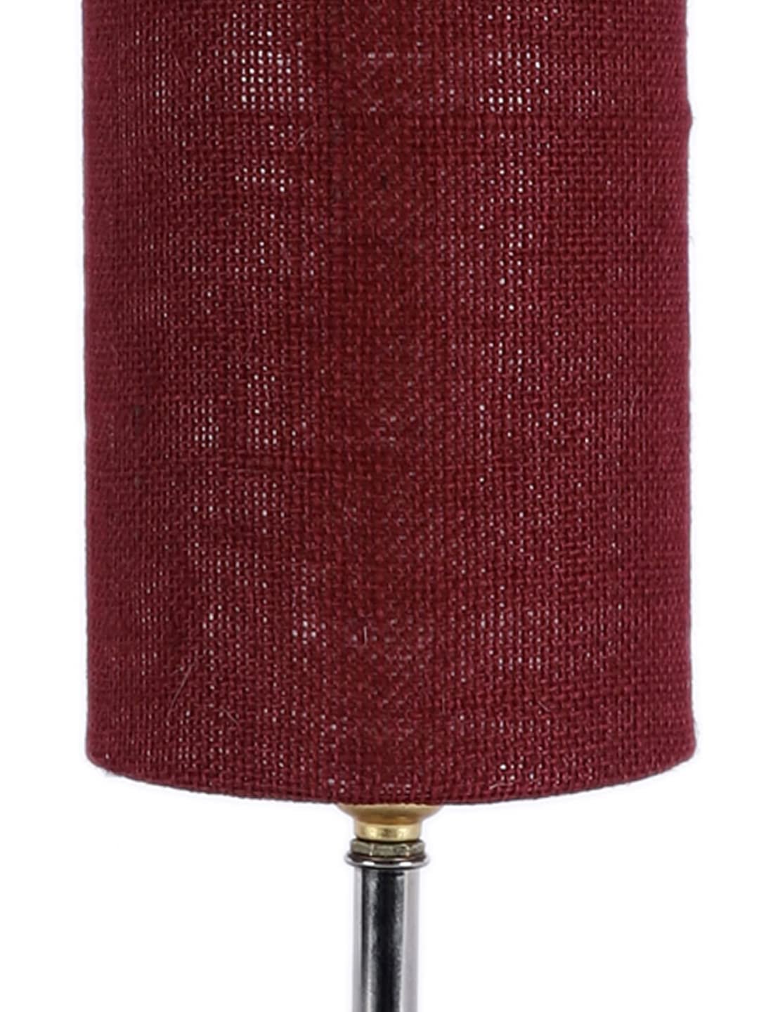 Maroon Jute Shade with Wood lamp Base(098)