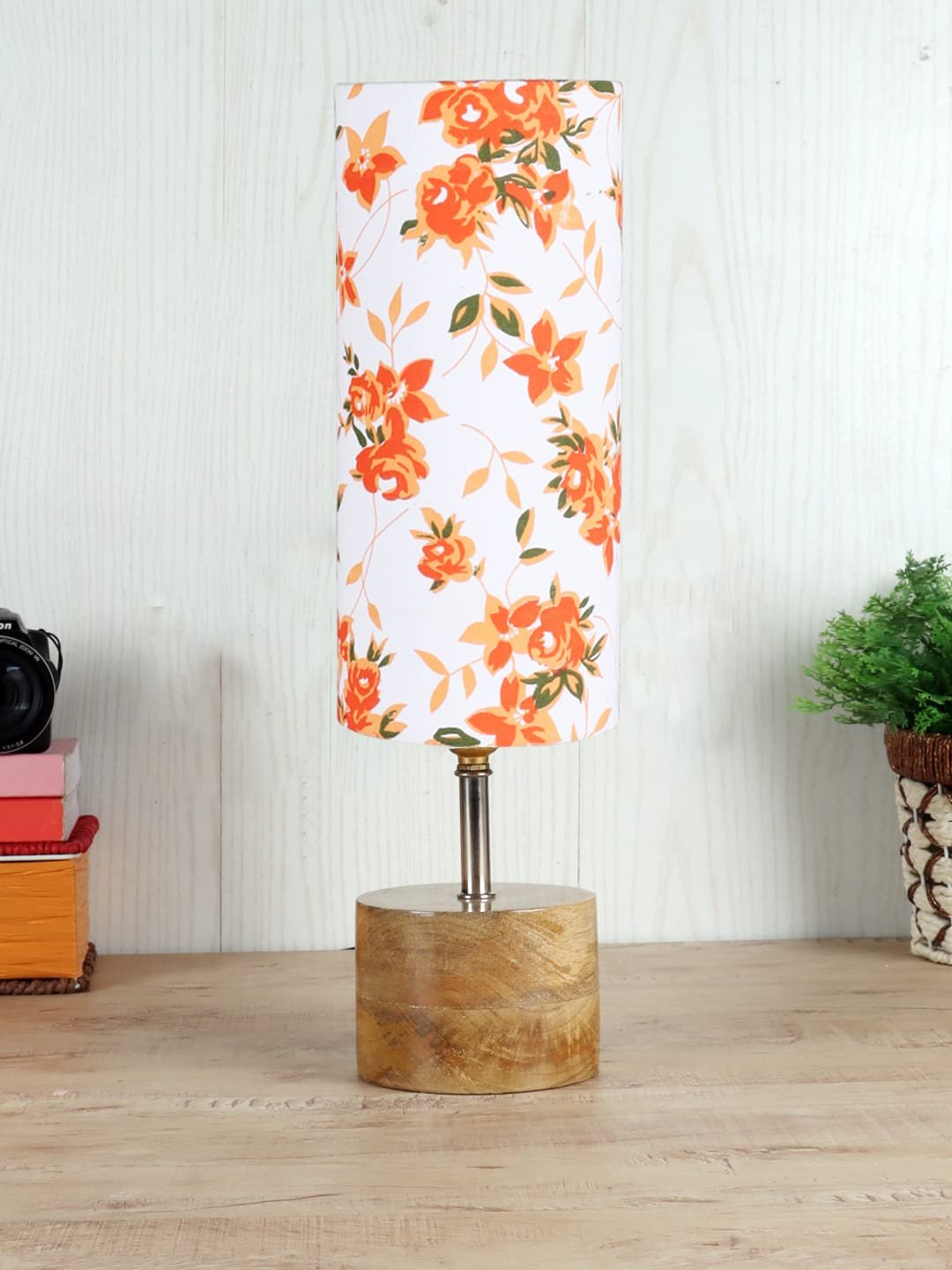 Multicolor Cotton Shade with Wood lamp Base(0487)