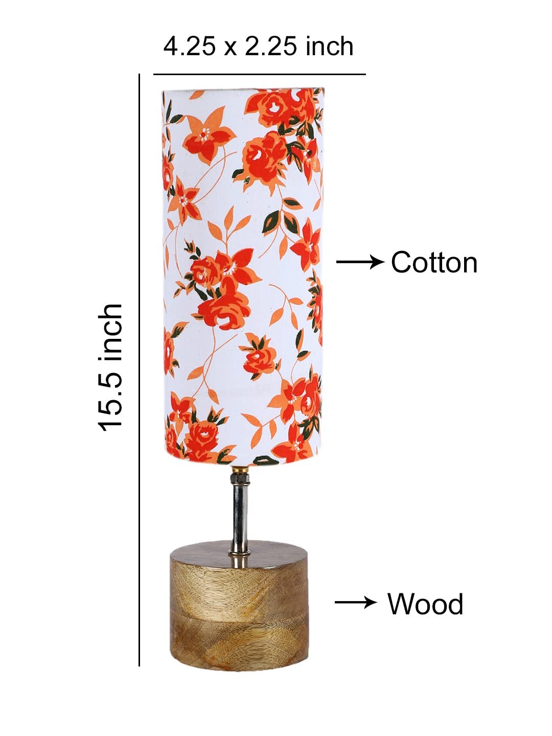 Multicolor Cotton Shade with Wood lamp Base(0487)