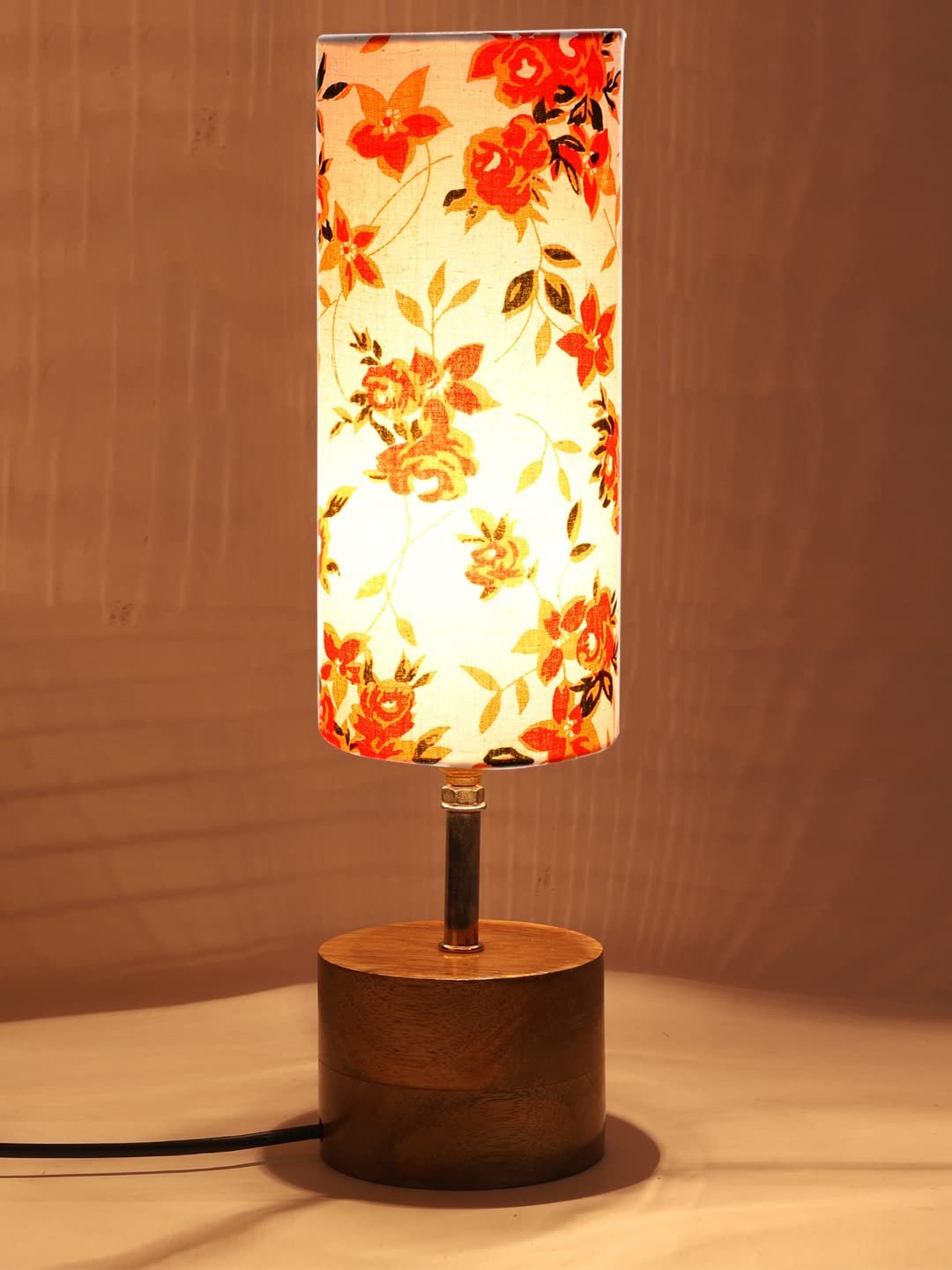 Multicolor Cotton Shade with Wood lamp Base(0487)