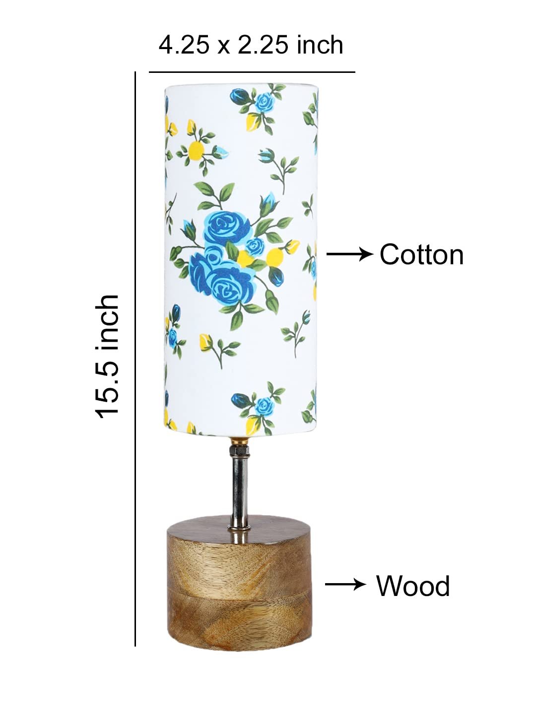 Multicolor Cotton Shade with Wood lamp Base(45)
