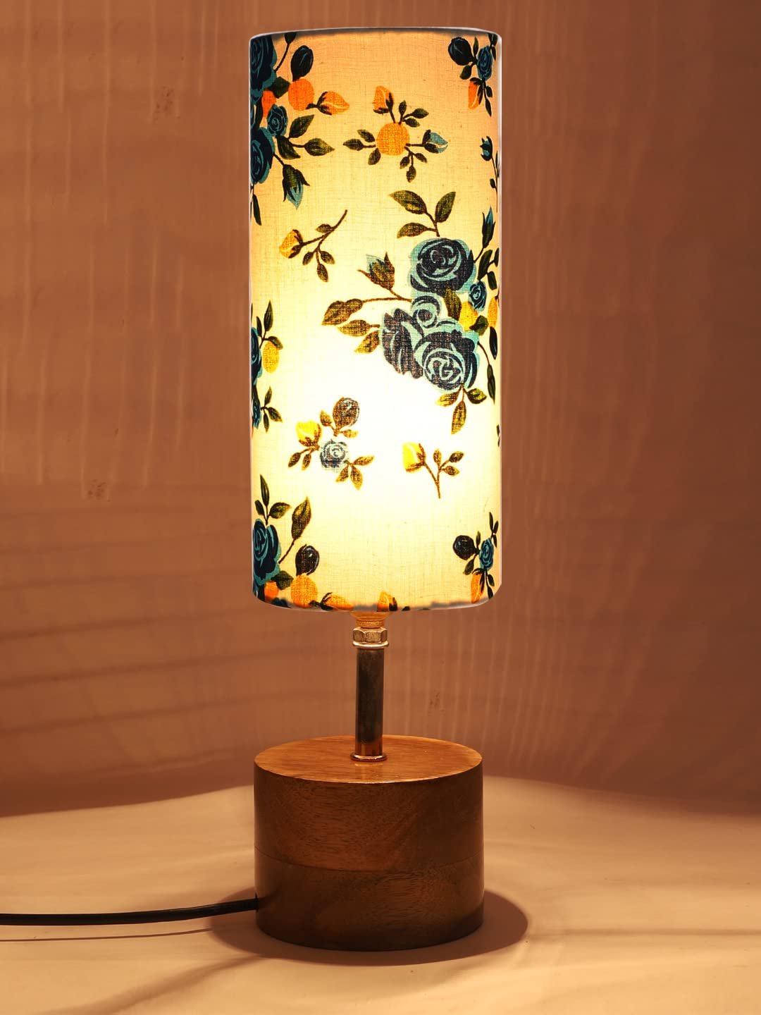 Multicolor Cotton Shade with Wood lamp Base(45)