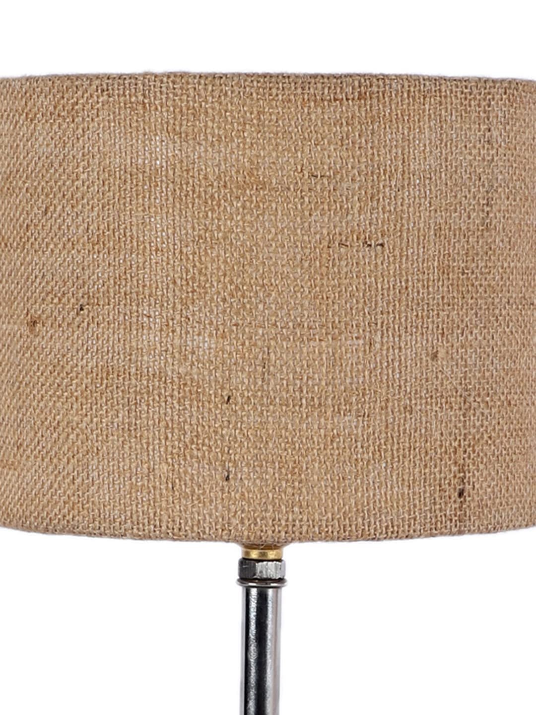 Beige Jute Shade with Wood lamp Base(AG)