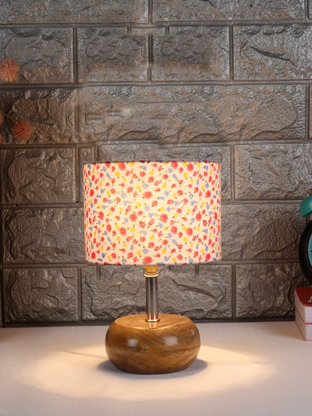 Multicolor Cotton Shade with Wood lamp Base(YK)