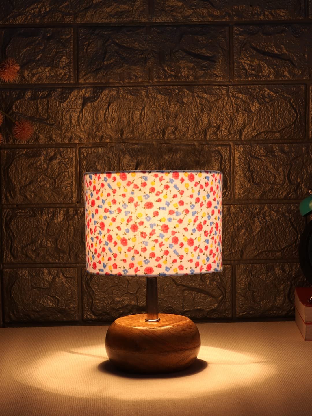 Multicolor Cotton Shade with Wood lamp Base(YK)