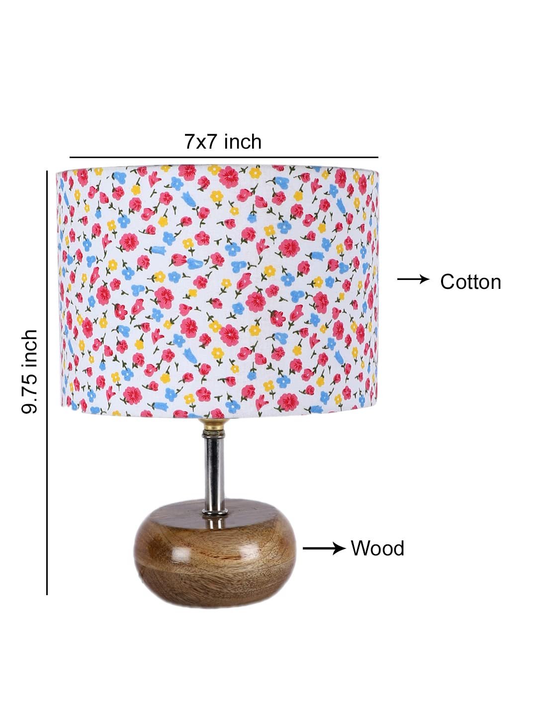 Multicolor Cotton Shade with Wood lamp Base(YK)