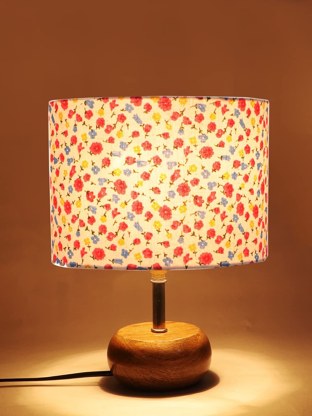 Multicolor Cotton Shade with Wood lamp Base(YK)