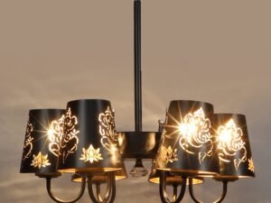 New Era 06 Light Chandelier with Etching Shades (ENG01)