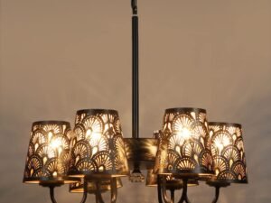 New Era 06 Light Chandelier with Etching Shades (ENG03)
