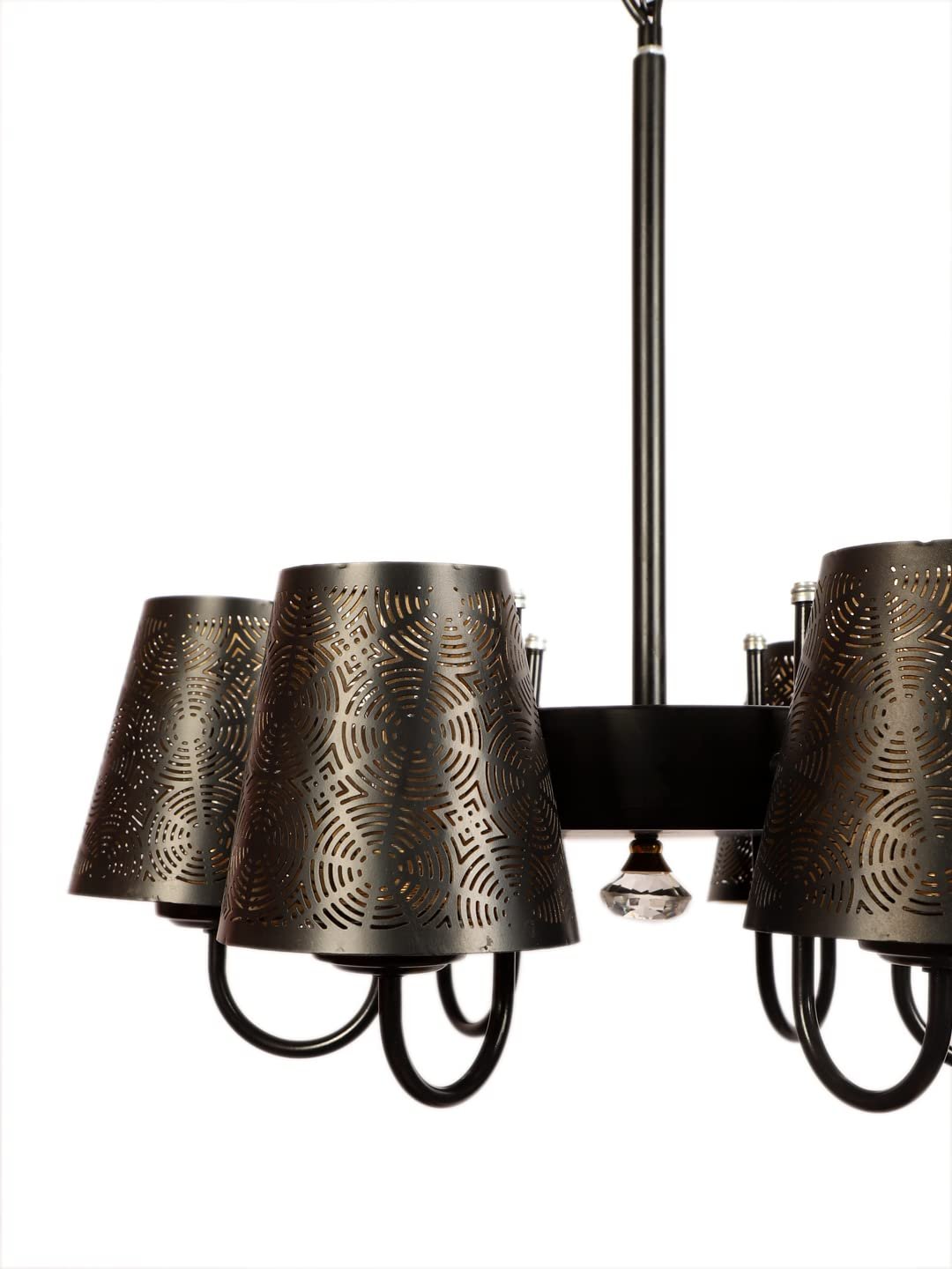 New Era 06 Light Chandelier with Etching Shades (ENG04)