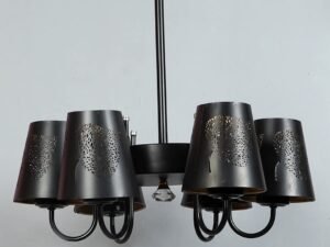 New Era 06 Light Chandelier with Etching Shades (ENG06)