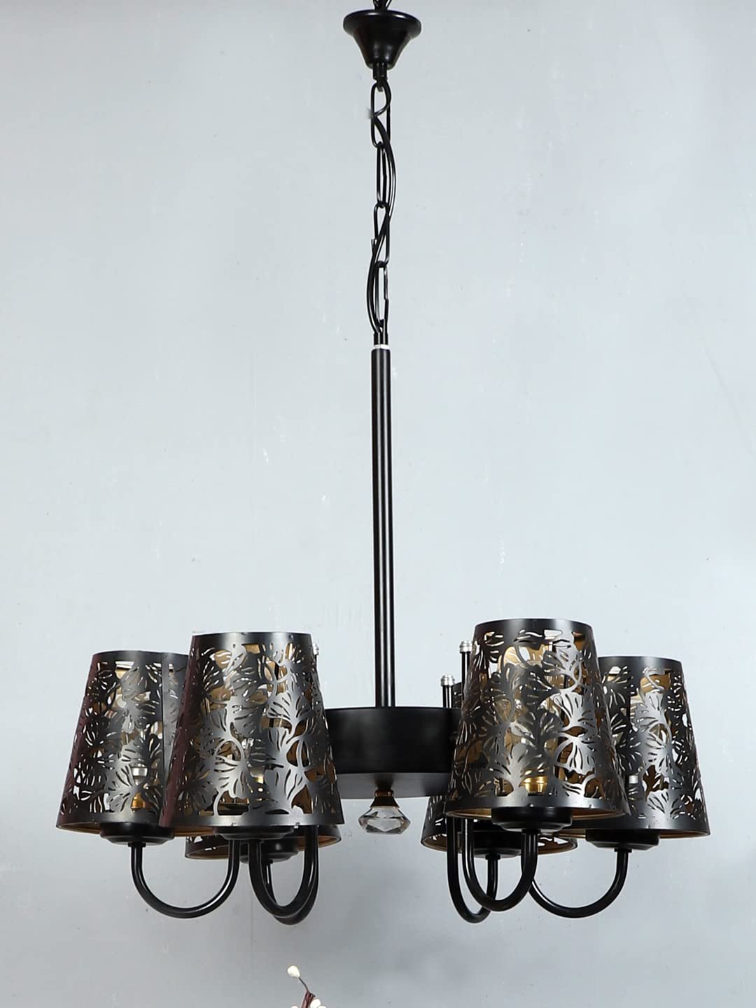 New Era 06 Light Chandelier with Etching Shades (ENG08)