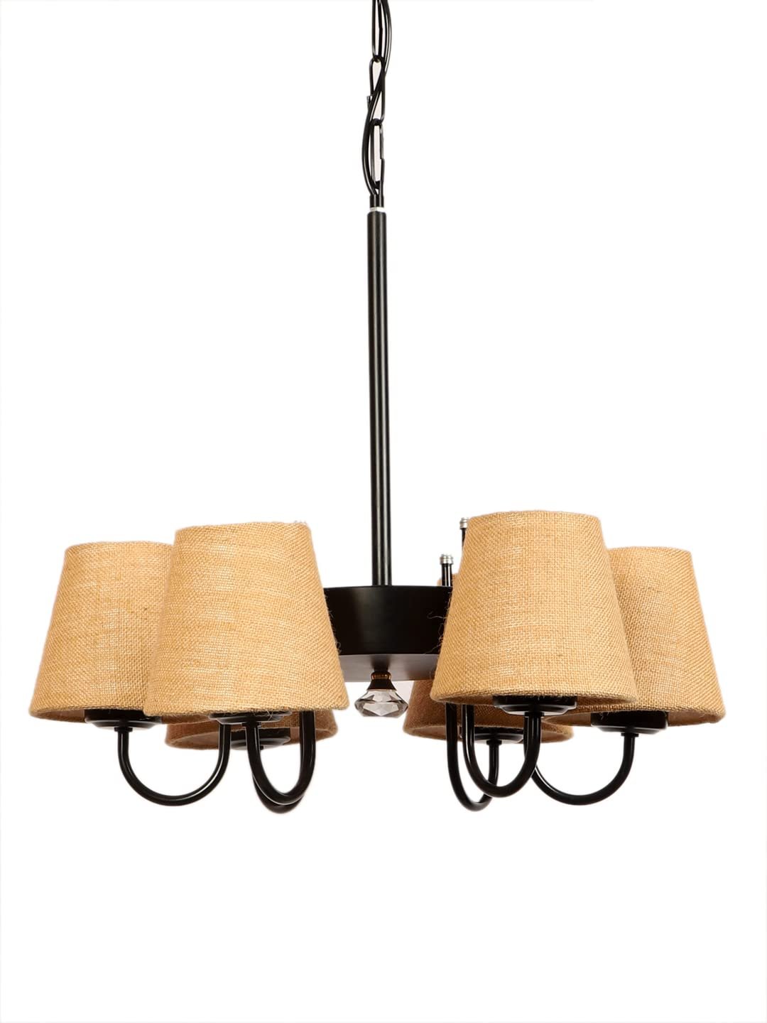 New Era 06 Light Chandelier with Conical Jute Lamp Shade(ENG09)