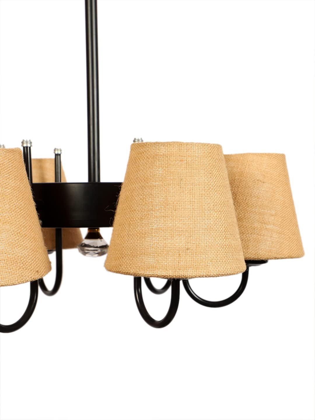 New Era 06 Light Chandelier with Conical Jute Lamp Shade(ENG09)