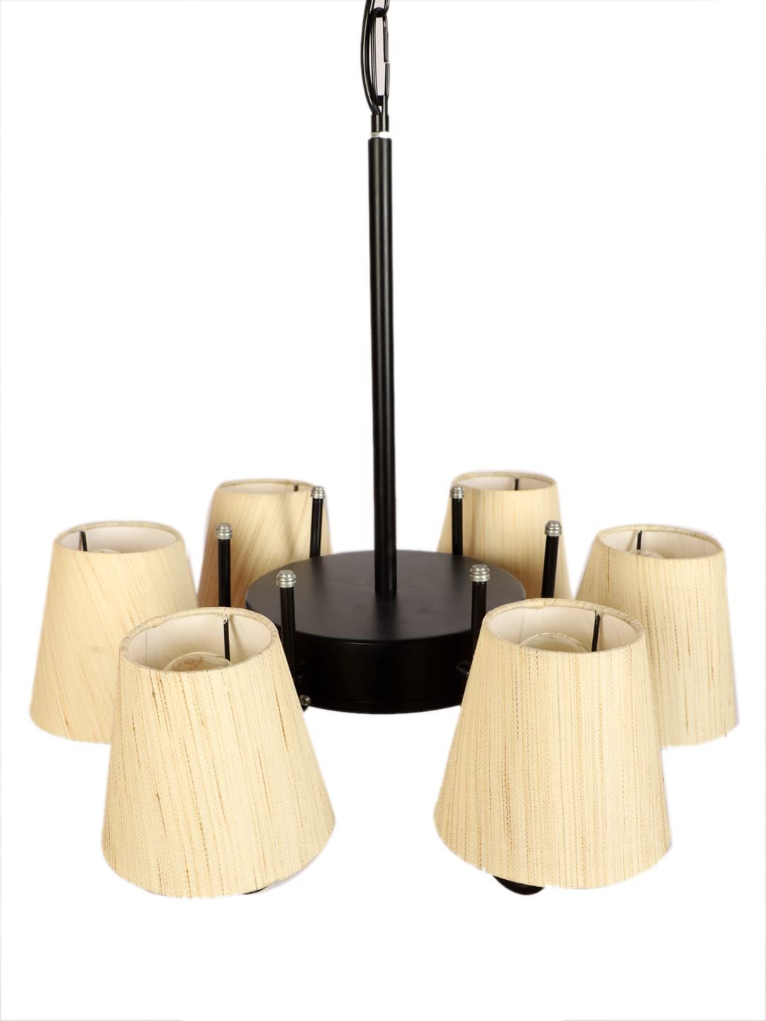 New Era 06 Light Chandelier with Conical Khadi Lamp Shade(ENG10)