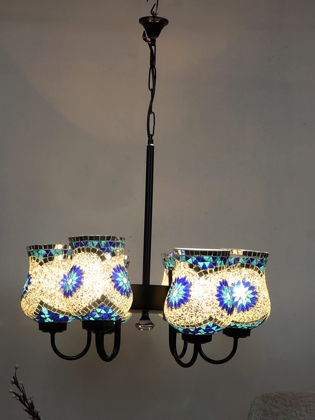 New Era 06 Light Chandelier with Mosaic Glass Shade (ENG14)