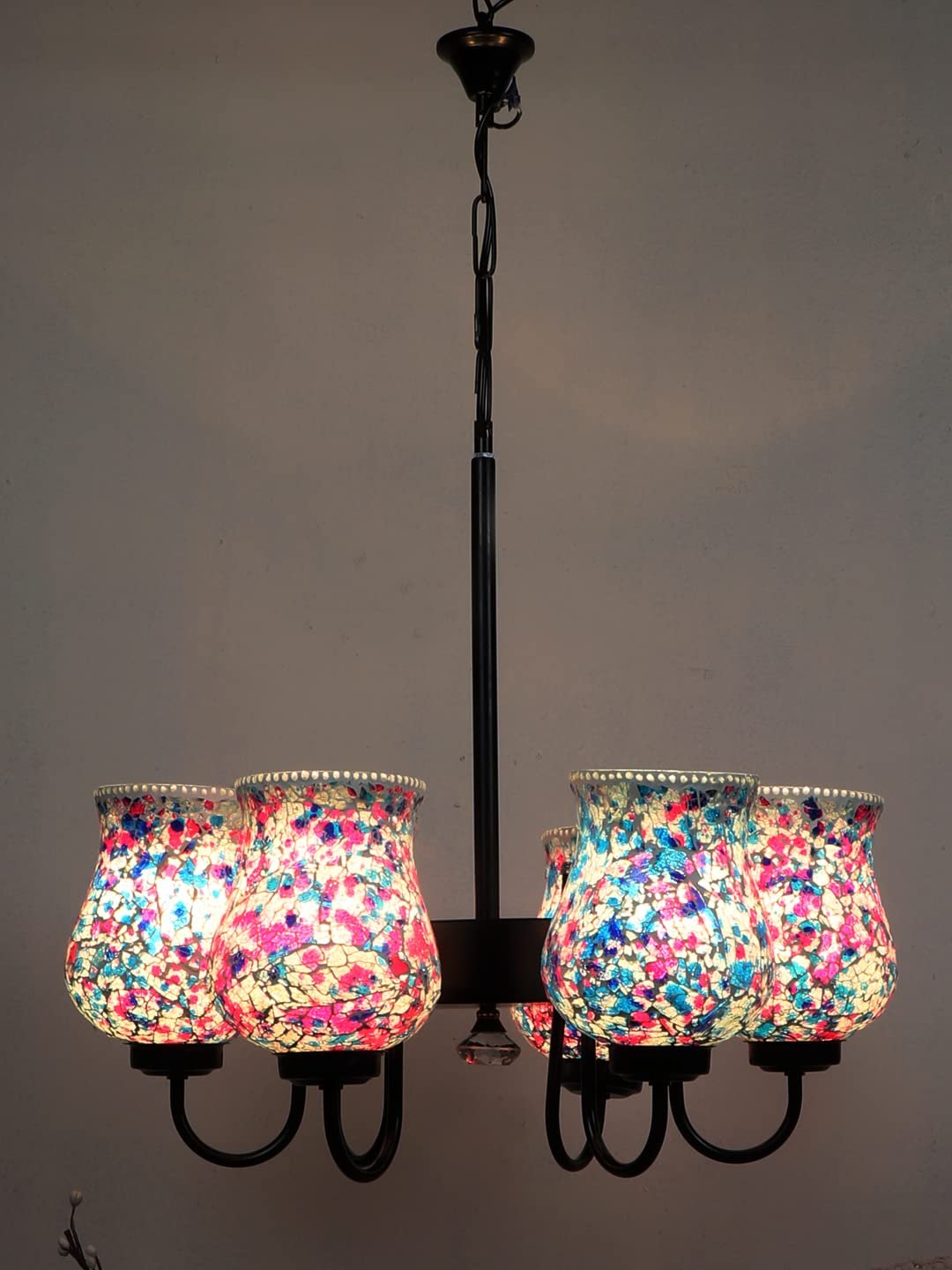 New Era 06 Light Chandelier with Mosaic Glass Shade (ENG15)