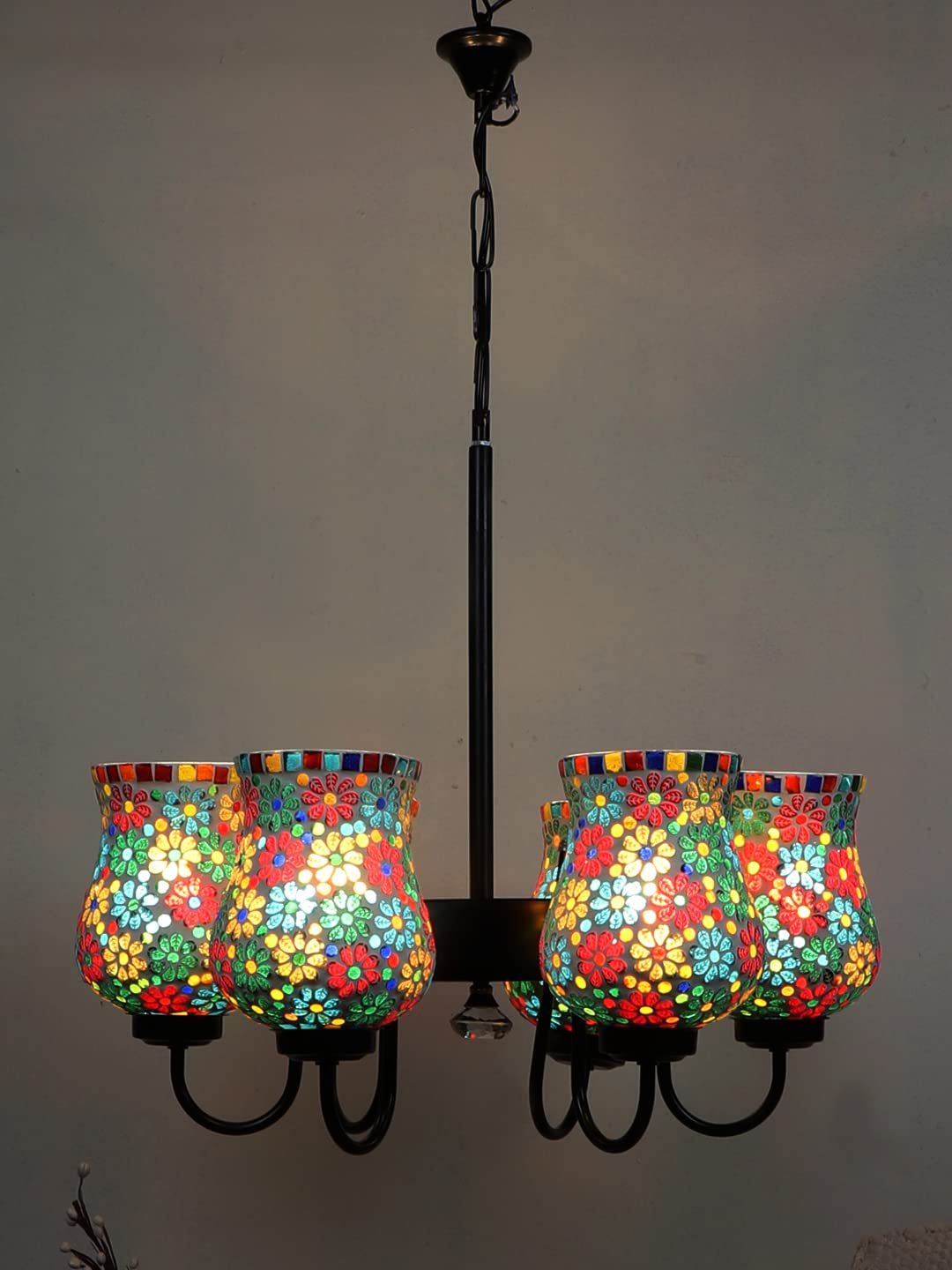 New Era 06 Light Chandelier with Mosaic Glass Shade (ENG16)