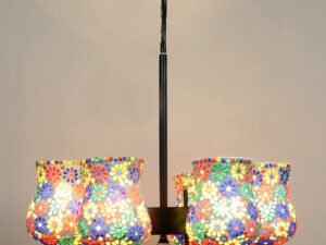 New Era 06 Light Chandelier with Mosaic Glass Shade (ENG17)