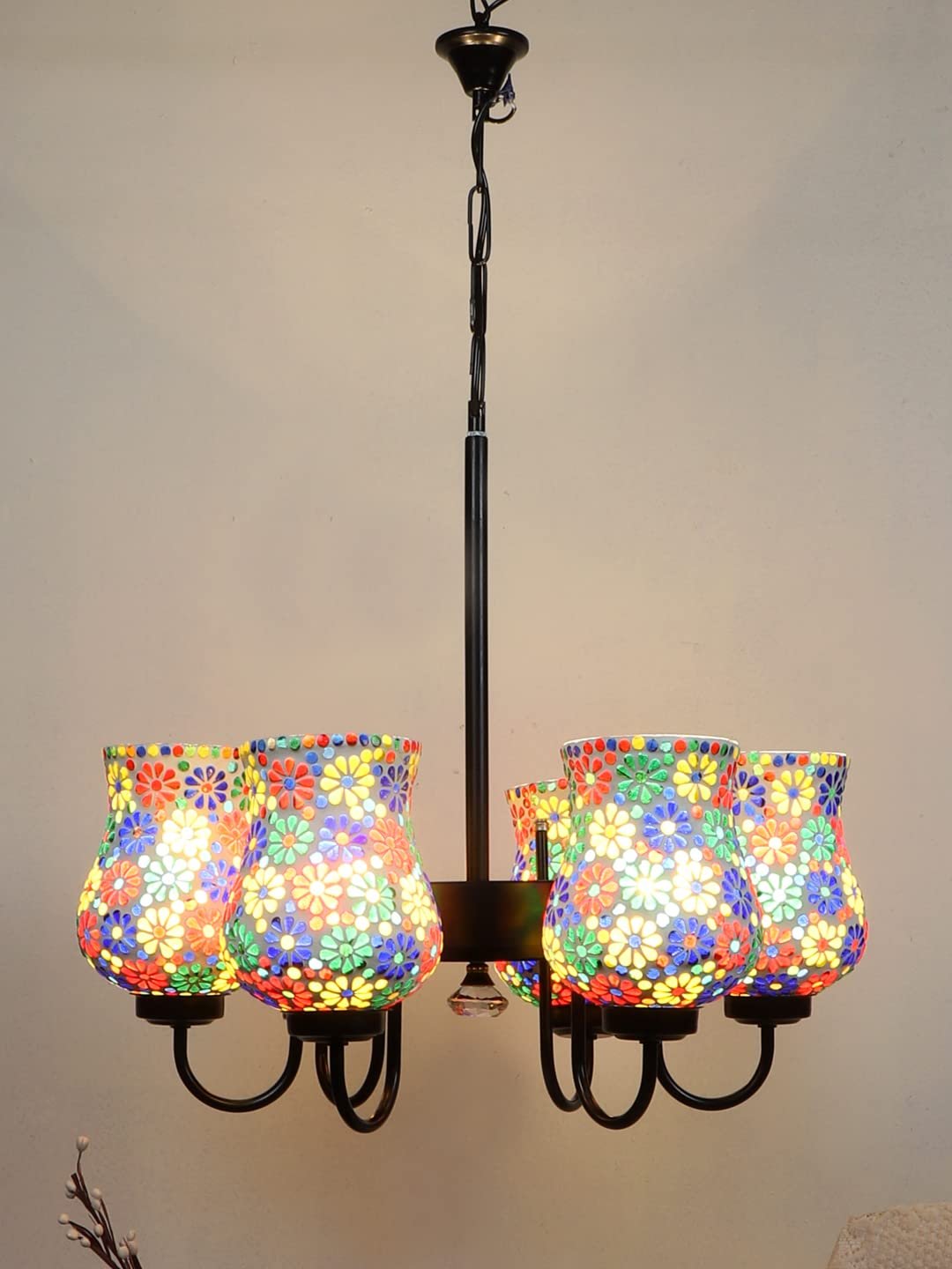 New Era 06 Light Chandelier with Mosaic Glass Shade (ENG17)