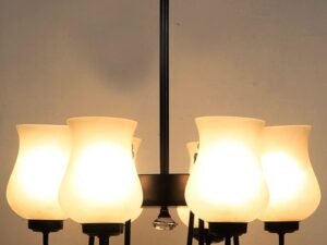 New Era 06 Light Chandelier with Milky Glass Shade (ENG20)