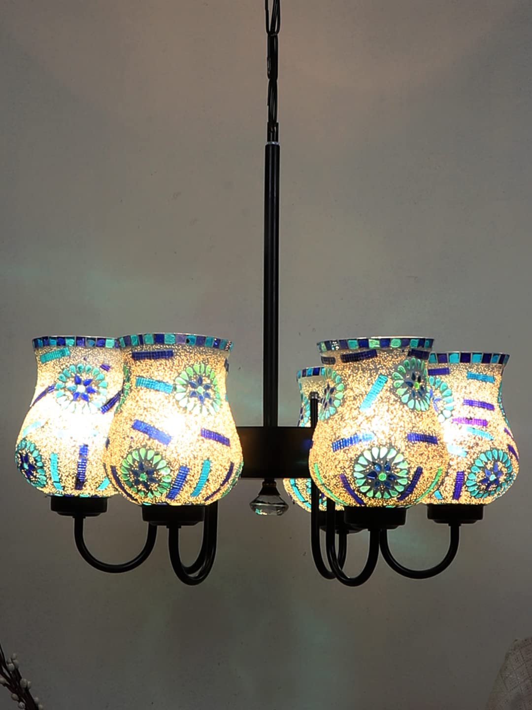 New Era 06 Light Chandelier with Mosaic Glass Shade (ENG21)