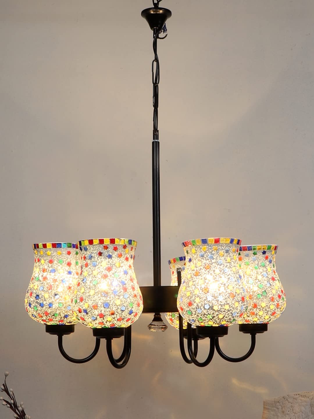 New Era 06 Light Chandelier with Mosaic Glass Shade (ENG22)
