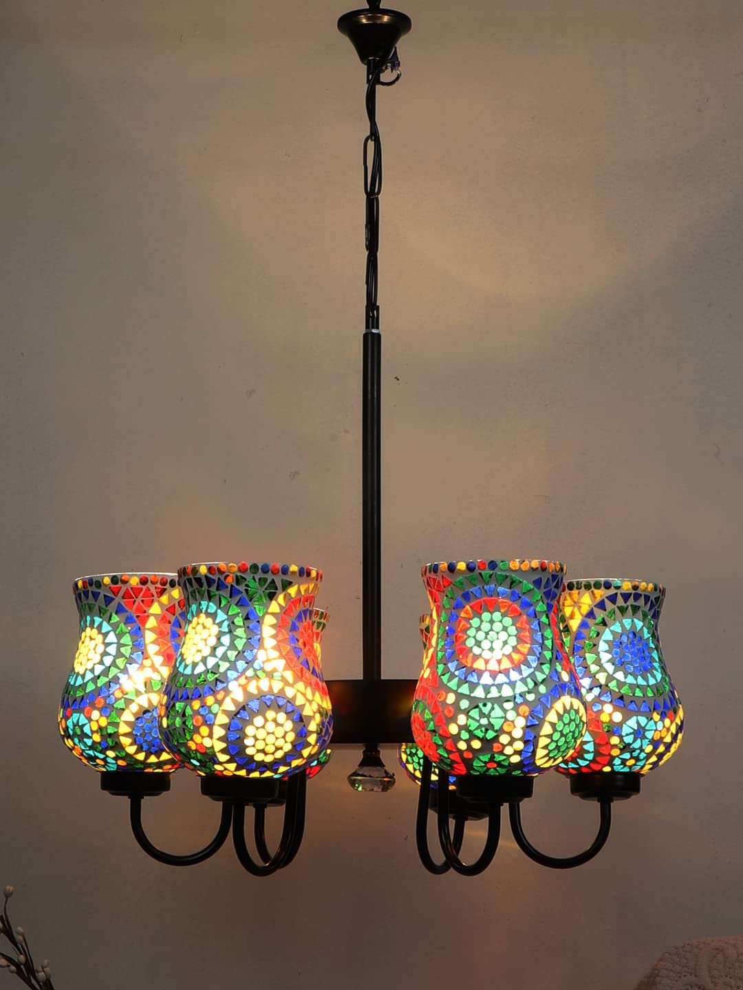 New Era 06 Light Chandelier with Mosaic Glass Shade (ENG25)