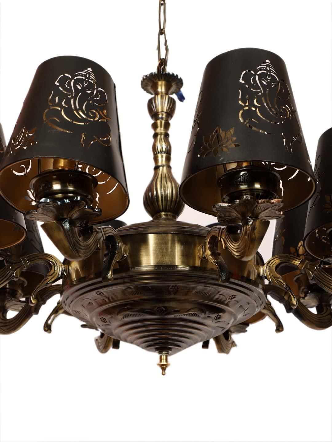 New Era 08 Light Chandelier with Etching Shades (ENG27)