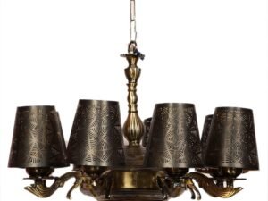 New Era 08 Light Chandelier with Etching Shades (ENG28)