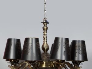 New Era 08 Light Chandelier with Etching Shades (ENG29)