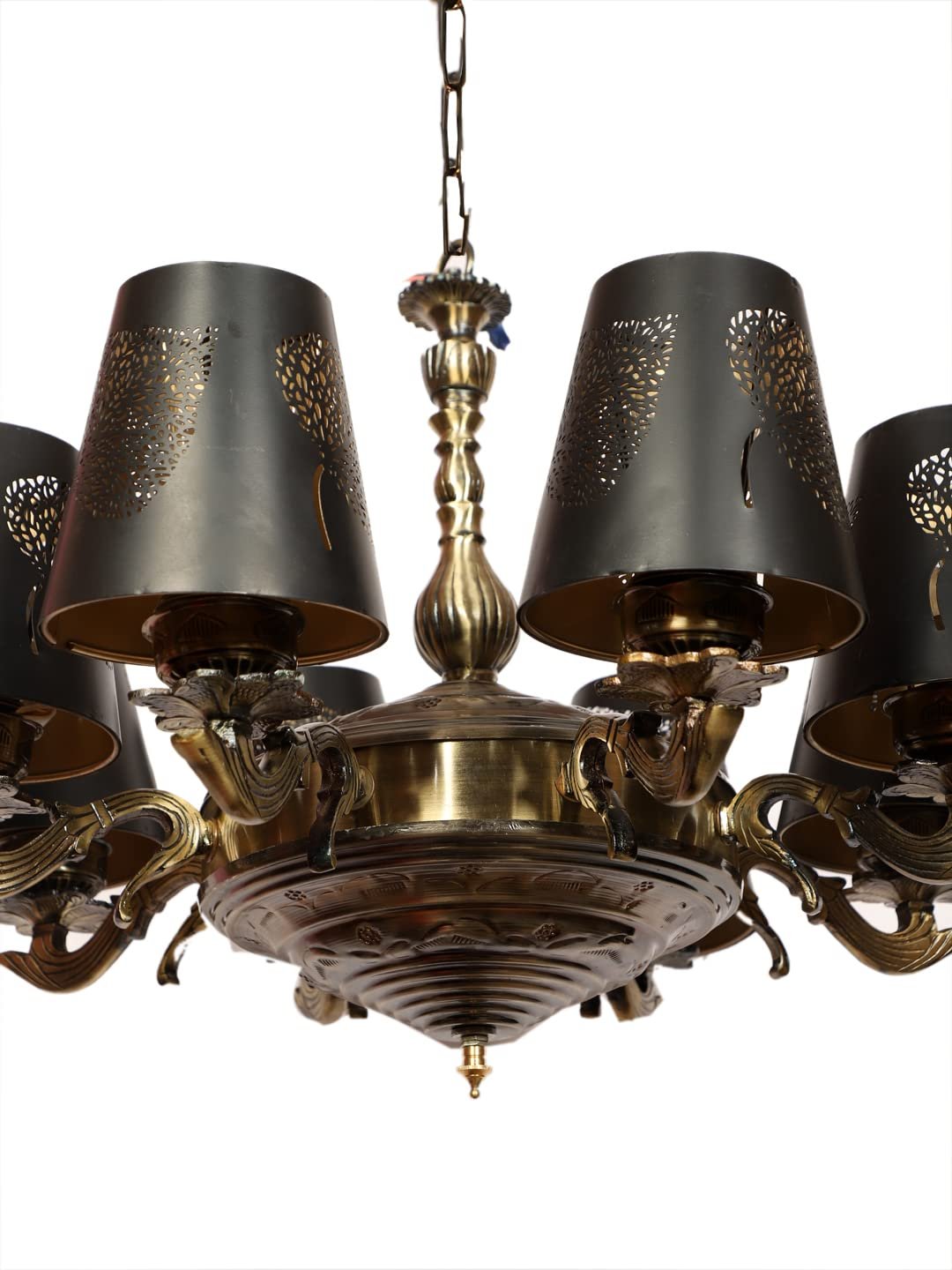 New Era 08 Light Chandelier with Etching Shades (ENG29)