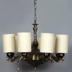 New Era 08 Light Chandelier with Conical Khadi Lamp Shade(ENG36)