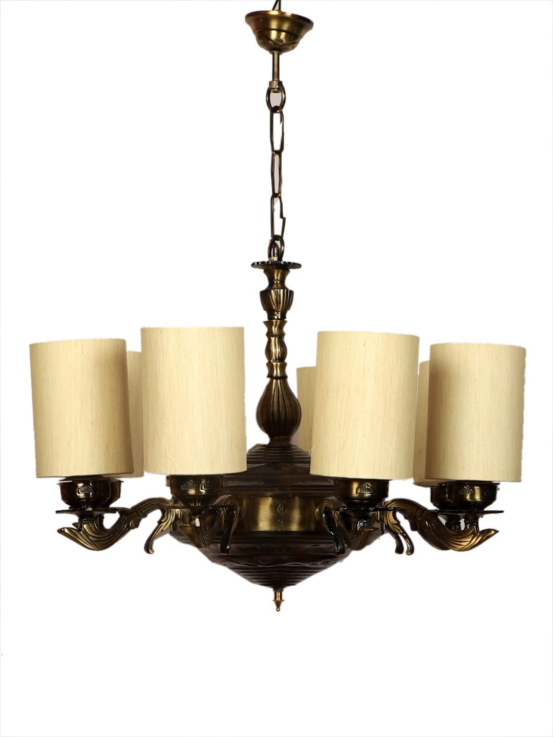 New Era 08 Light Chandelier with Conical Khadi Lamp Shade(ENG36)