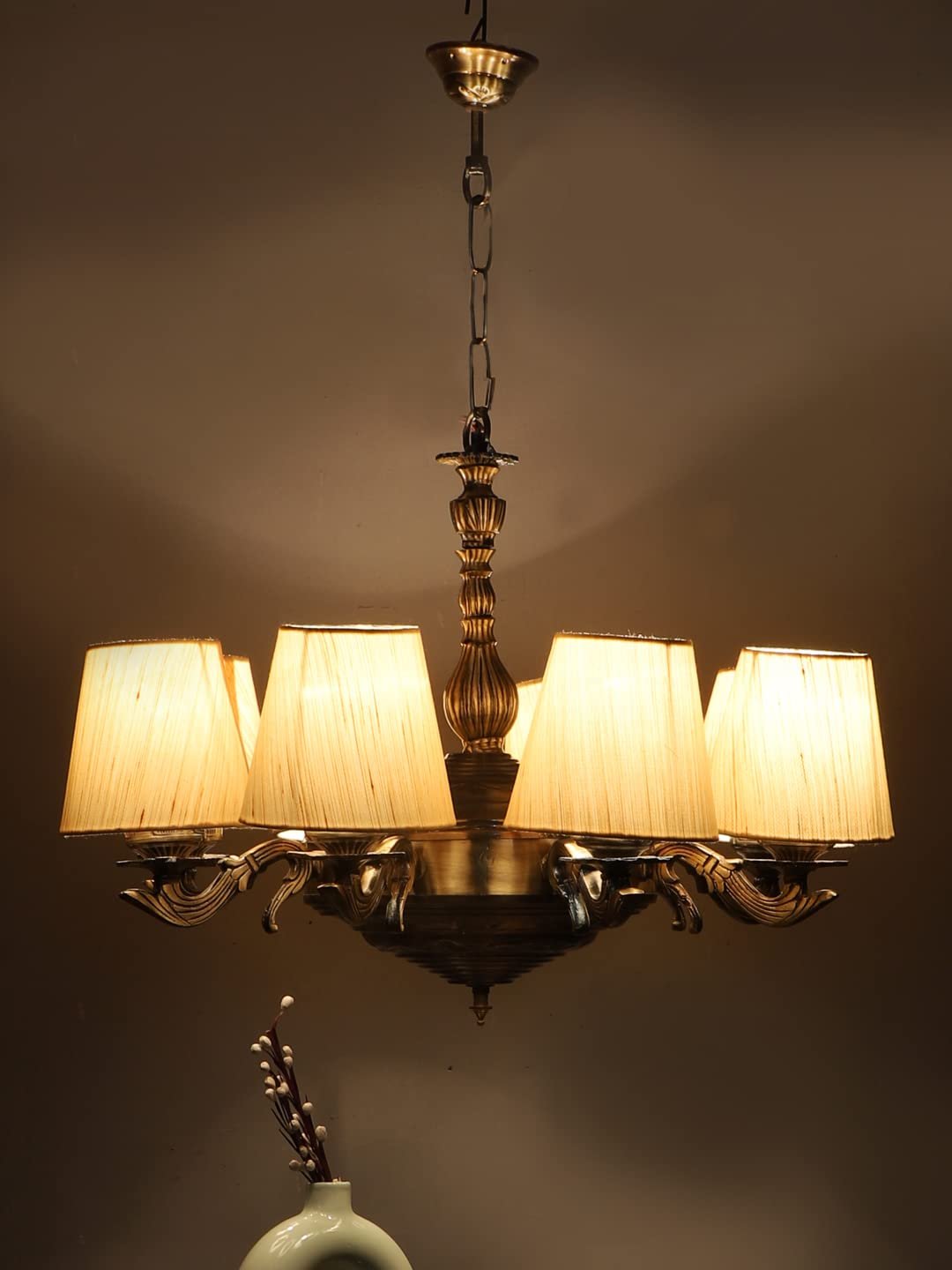 New Era 08 Light Chandelier with Jute Lamp Shade(ENG37)